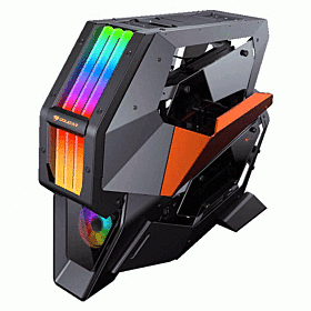 Cougar CONQUER 2 ATX Full Tower Gaming Case with Integrated RGB Lighting System, Support Mini ITX, Micro ATX, ATX, CEB - Orange/Black | 109CM10001-00