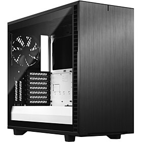 Fractal Define 7 Black/White Case with Clear Tempered Glass