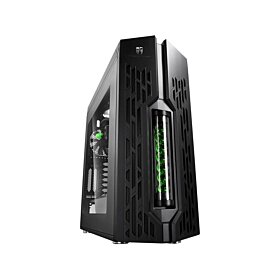 DEEPCOOL GENOME II The Upgraded worldwide first unique gaming case with integrated 360mm liquid cooling system Black case with Green helix | DP-ATXLCS-GEN-BKGN3