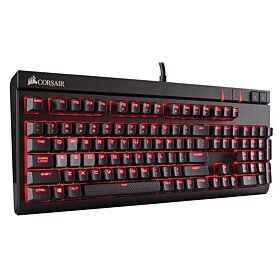 CORSAIR STRAFE Mechanical Gaming Keyboard - Red LED Backlit - USB Passthrough - Tactile and Quiet - Cherry MX Brown Switch | CH-9000092-NA