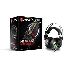 MSI Immerse GH70 Gaming RGB Stainless Steel Headband 7.1 Surround Sound Smart Audio Controller Headset | S37-2100970-Y86