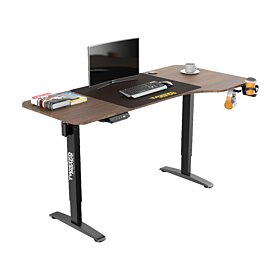 Twisted Minds T Shaped Electric Height Adjustable Gaming Desk - Walnut | TMT-T-9085-R