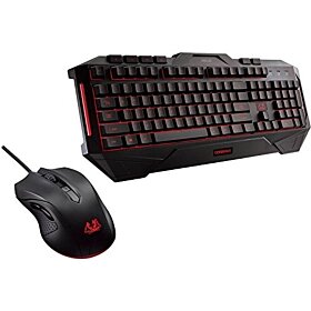 ASUS Cerberus LED backlit gaming keyboard and ambidextrous optical mouse combo - Black | Cerberus Combo
