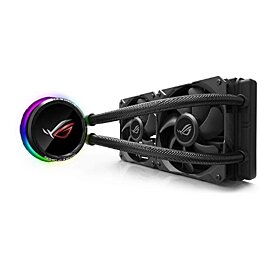 ASUS ROG Ryuo 240 AIO liquid CPU cooler with color OLED, Aura Sync RGB, and dual ROG 120mm radiator fans | ROG Ryuo 240