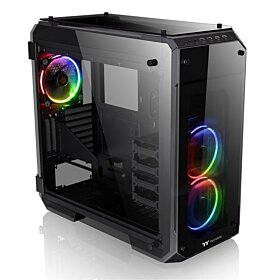 Thermaltake View 71 RGB 4-Sided Tempered Glass Vertical GPU Modular E-ATX Gaming Full Tower Computer Case with 3 RGB LED Riing Fan Pre-installed | CA-1I7-00F1WN-01 