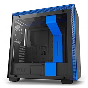 NZXT H700 SECC Steel and Tempered Glass ATX Mid Tower Computer Case - Black / Blue | CA-H700B-BL 