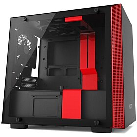 NZXT H200 SECC Steel / Tempered Glass Mini-ITX Tower Computer Case - Black / Red  | CA-H200B-BR