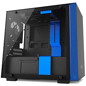 NZXT H200 SECC Steel / Tempered Glass Mini-ITX Tower Computer Case - Black / Blue | CA-H200B-BL