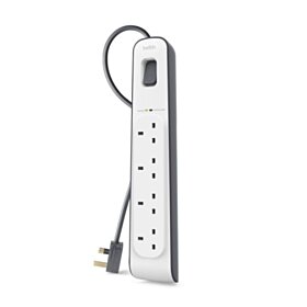 Belkin 4-outlet Surge Protection Strip with 2M Power Cord | BL-SRG-4OT-2M-UK