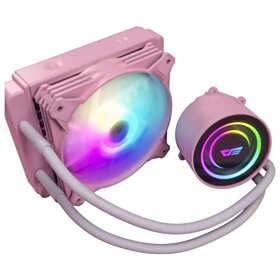 DarkFlash Twister DX120 ARGB LED 120mm AIO Liquid Cooler - Pink | DX-120P