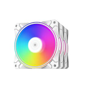 DeepCool CF120 Plus 3 Pack RGB 120mm Fan - White | DP-F12-AR-CF120P-WH-3P