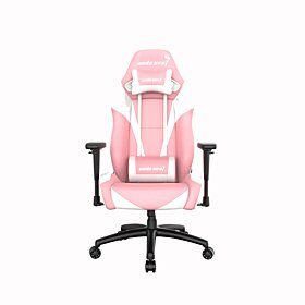 Anda Seat Large Size Gaming Chair Swivel Rocker Tilt E-sports Recliner Office Chair with Pillows - White/Pink | AD7-02-PW-PV