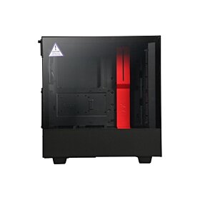 NZXT H500 Matte Black/Red SECC Steel and Tempered Glass ATX Mid Tower Computer Case | CA-H500B-BR