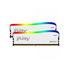 Kingston Fury Beast 16GB (2x8) 3600mhz DDR4 RGB RAM - White | KF436C17BWAK2/16