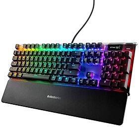 SteelSeries Apex Pro Mechanical Gaming Keyboard, Adjustable Actuation Switches, OLED Smart Display, RGB Backlit - Black | 64626