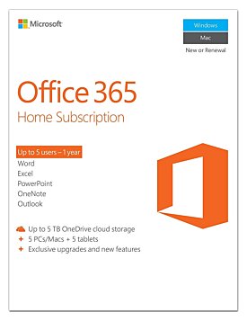 Microsoft Office 365 Home | 1-year subscription, 5 users, PC / Mac | 6GQ-00732 (Online Key Only)