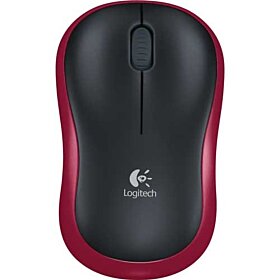 Logitech M185 Plug-and-Play Wireless Mouse - Black / Red | 910-002237