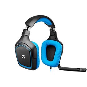 Logitech G430 7.1 Wired Surround Sound Gaming Headset - Black/Blue| 981-000537