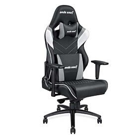 Anda Seat Assassin King Series Big and Tall Gaming Chair - High-Back Desk and Office Chair 400LB With Lumbar Support and Headrest - Black/White/Grey | AD4XL-03-BWG-PV