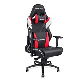 Anda Seat Assassin King Series Big and Tall Gaming Chair - High-Back Desk and Office Chair 400LB With Lumbar Support and Headrest - Black/White/Red | AD4XL-03-BWR-PV