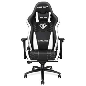 Anda Seat Spirit King Series High Back Ergonomic Computer Office Chair E-Sports Chair with Adjustable Headrest and Lumbar Support - Black/White | AD4XL-05-BW-PV