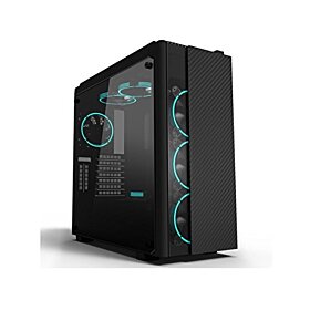 Aigo Ambush Tempered Glass with 5 Fans RGB and Controller Side Window Without Power Supply ATX Gaming Computer Case - Black | AGITFN-R5RGB