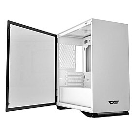 DarkFlash DLM 22 Micro ATX Computer Case with Door Opening of Tempered Glass - White | B07R6K6VGC