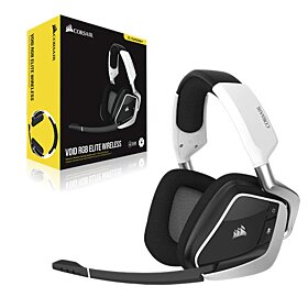 Corsair Void RGB Elite Wireless Premium 7.1 Surround Sound Gaming Headset - White | CA-9011202-NA