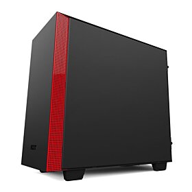 NZXT H400 / Tempered Glass Micro ATX Gaming Case - Black/Red  | CA-H400B-BR