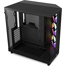 NZXT H6 Flow RGB ATX Mid-Tower Case with Dual Chamber Case - Black | CC-H61FB-R1