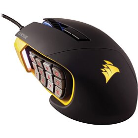Corsair Scimitar PRO RGB Optical MOBA/MMO USB Wired Gaming Mouse - Black / Yellow | CH-9304011-NA