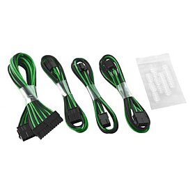 CableMod Basic Cable Extension Kit - 8+6 Pin Series - Black / Green | CM-CAB-BKIT-8KKG-R