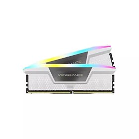 Corsair Vengeance RGB 32GB (2x16GB) DDR5 6200MHz C36 RAM Memory Kit - White | CMH32GX5M2B6200C36W