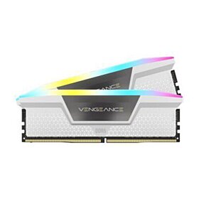 Corsair Vengeance RGB 32GB (2x16GB) DDR5 DRAM 6000MHz C36 Memory Kit - White | CMH32GX5M2E6000C36W