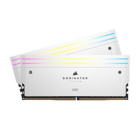 CORSAIR Dominator Titanium RGB 64GB (2x32GB) DDR5 6400MT/s CL32 Memory Kit - White| CMP64GX5M2B6400C32W