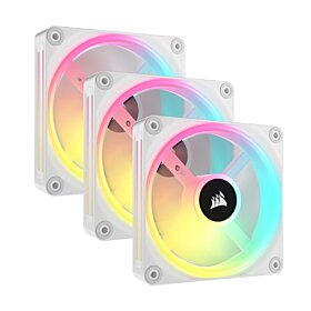 Corsair iCUE LINK QX120 RGB 120mm PWM PC Fans Starter Kit with iCUE LINK System Hub - White | CO-9051006-WW