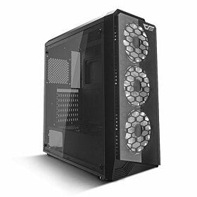 DarkFLash Water Square 5 ATX Chassis Tempered Glass Front Panel & Full Acrylic Side panel With 3 Single Color Fans Mid-Tower Computer Case