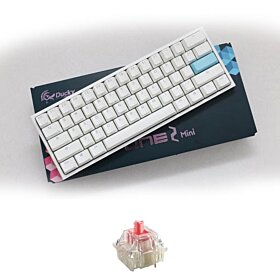 Ducky One 2 Mini Cherry MX Silent Red RGB LED 60% Double Shot PBT Mechanical Keyboard - Pure White | DKON1861ST-SUSPDWWT1