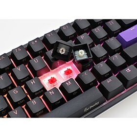Ducky One 2 Mini Cherry Silent Red RGB White Switch English/Arabic Gaming Keyboard - Black | DKON2061ST- SARALWWT1