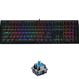 Ducky Shine 7 Blackout MK Exclusive First Release Cherry MX Blue RGB LED Double Shot PBT Mechanical Keyboard | DKSH1808ST-CUSPDAAT1