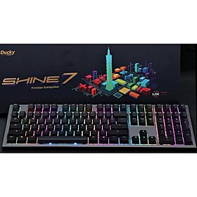 Ducky Shine 7 Gunmetal RGB LED Double Shot PBT Mechanical Keyboard With Cherry MX Silent Red - Dark Grey | DKSH1808ST-SUSPDAHT1