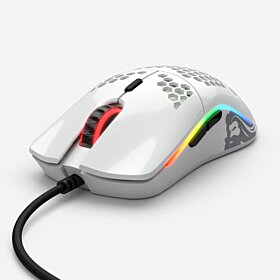 Glorious Model O Minus PC Gaming Race GOM-GWHITE 12000 DPI RGB Led Gaming Mouse - Glossy White