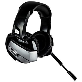 1st Player Fire Dancing Voice Control Gaming Headset, Noise Cancelling Mic, Cool LED Lights, Plug and Play - Black / Silver | H3
