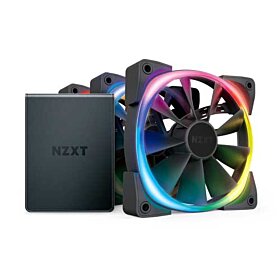 Nzxt Aer RGB 120mm Triple Starter Kit Fans with HUE 2 Controller - Black | HF-2812C-T1