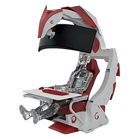 Ingrem G1 (2022) Ergonomic All-In-One Computer Seat Gaming Pod - Red/Black | I-G1-RED/WHITE