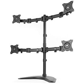 iDesign Quad Monitor Mount Fully Adjustable Desk Free Stand for 4 LCD Screens 13 to 27-inch