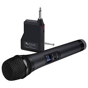 Fifine Handheld Dynamic Microphone Wireless mic System for Karaoke Nights and House Parties, PA System, Speakers - Black | K025