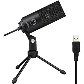 Fifine Metal Condenser Recording Microphone For Laptop MAC Or Windows Cardioid Studio Recording Vocals, Voice Overs, Streaming Broadcast And YouTube Videos - Black | K669B