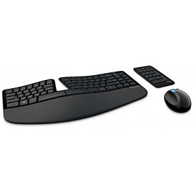 Microsoft Sculpt Ergonomic Desktop Keyboard, Mouse and Numeric Pad Set - Black | L5V-00018