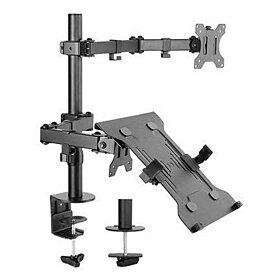 iDesign 13"-32" Economy Double Joint Steel Monitor Arm - Black | LDT12-C1M2KN